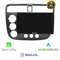 PIONEER SPH-9HD101174N SPH-PF97BT PERFECT FIT Tablet 9" Για HONDA CIVIC MANUAL AC 2005 Με Carplay & Android Auto