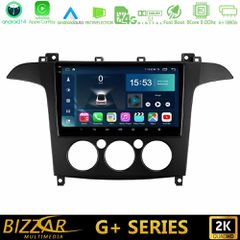 BIZZAR U-G-FD408 G+ Series Ford S-Max 2006-2008 (manual A/C) 8core Android14 6+128GB Navigation Multimedia Tablet 9"