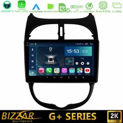 BIZZAR U-G-PG0540 G+ Series Peugeot 206 8core Android14 6+128GB Navigation Multimedia Tablet 9"