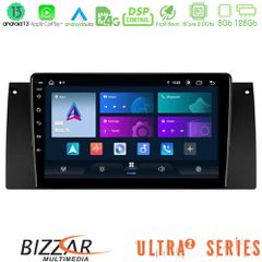 BIZZAR U-UL2-BM0604 Ultra Series BMW 5 Series (E39) / X5 (E53) 8core Android13 8+128GB Navigation Multimedia Tablet 9"