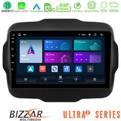 BIZZAR U-UL2-JP134 Ultra Series Jeep Renegade 2015-2019 8core Android13 8+128GB Navigation Multimedia Tablet 9"