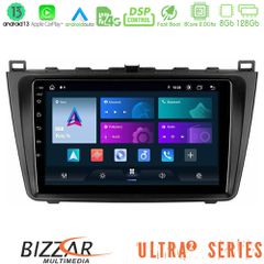 BIZZAR U-UL2-MZ0233 ULTRA Series Mazda 6 2008-2012 8core Android13 8+128GB Navigation Multimedia Tablet 9"