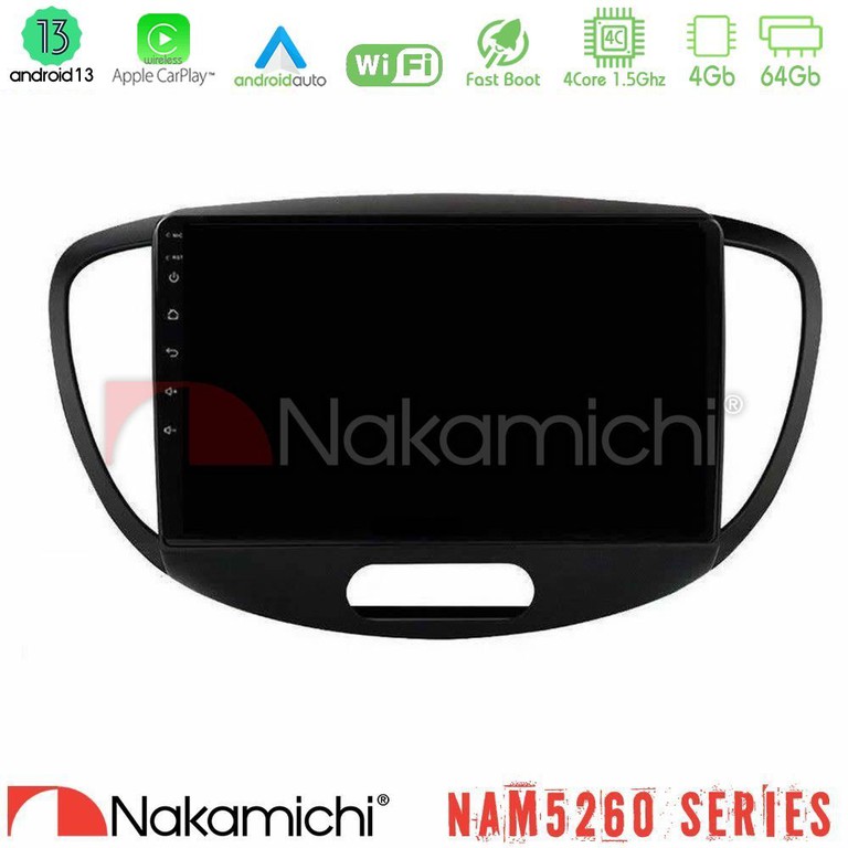 NAKAMICHI U-N44-HY0551 NAM5260 Series 4Core Android13 4+64GB Hyundai i10 2008-2014 Navigation Multimedia Tablet 9" Με Carplay & Android Auto