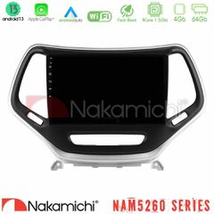 NAKAMICHI U-N44-JP0077S NAM5260 Series 4Core Android13 4+64GB Jeep Cherokee 2014-2019 Navigation Multimedia Tablet 9" (Ασημί Χρώμα) Με Carplay & Android Auto