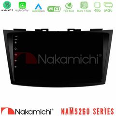 NAKAMICHI U-N44-SZ523 NAM5260 Series 4Core Android13 4+64GB Suzuki Swift 2011-2016 Navigation Multimedia Tablet 9" Με Carplay & Android Auto