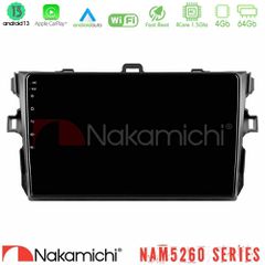 NAKAMICHI U-N44-TY0502 NAM5260 Series 4Core Android13 4+64GB Toyota Corolla 2007-2012 Navigation Multimedia Tablet 9" Με Carplay & Android Auto
