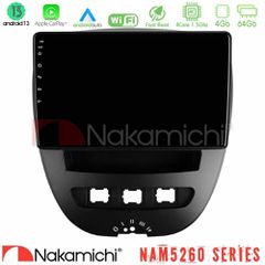 NAKAMICHI U-N44-TY0866 NAM5260 Series 4Core Android13 4+64GB Toyota Aygo/Citroen C1/Peugeot 107 Navigation Multimedia Tablet 10" Με Carplay & Android Auto