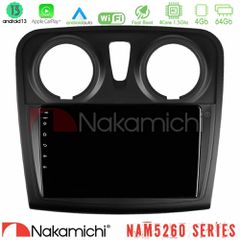 NAKAMICHI U-N44-DC1132 NAM5260 Series 4Core Android13 4+64GB Dacia Dokker 2014-2021 Navigation Multimedia Tablet 9" Με Carplay & Android Auto