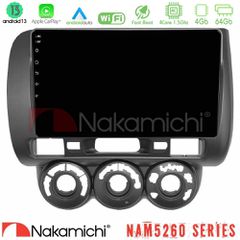 NAKAMICHI U-N44-HD0589 NAM5260 Series 4Core Android13 4+64GB Honda Jazz 2002-2008 (Manual A/C) Navigation Multimedia Tablet 9" Με Carplay & Android Auto