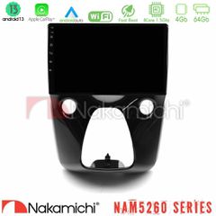NAKAMICHI U-N44-TY1560 NAM5260 Series 4Core Android13 4+64GB Toyota Aygo | Citroen C1 | Peugeot 108 Navigation Multimedia 10" Με Carplay & Android Auto