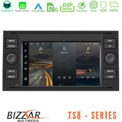 BIZZAR U-TS8-FD29 Ford Old Universal 8core Android14 4+64GB Navigation Multimedia Deckless 7" με Carplay/AndroidAuto (OEM Style) Οθόνη για: Ford C-Max (DM2) 11/2003 - 05/2007 Ford Fiesta (JH1/JD3) 10/