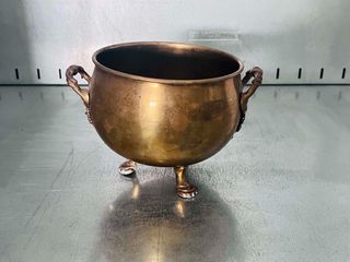 Vintage Μπρούτζινο / Ορειχάλκινο Κασπώ Αντίκα με Λιονταρίσια Πόδια