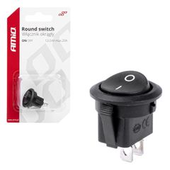 AMIO 03083/AM ΔΙΑΚΟΠΤΗΣ ON/OFF 2 ΕΠΑΦΩΝ 12V 20A ΣΤΡΟΓΓΥΛΟΣ Φ20mm ΜΑΥΡΟΣ - 1 τεμ.