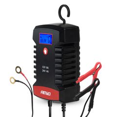 AMIO 04533/AM Φορτιστής Μπαταρίας Ψηφιακός PRO AGM GEL LiFePo4 (LFP) τάση λειτουργίας 12/24V ένταση ρεύματος 8A με γάντζο για Επιβατικά Αυτοκίνητα και Φορτηγά - 1 τεμ.