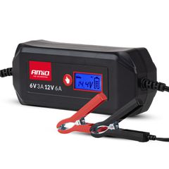 AMIO 04524/AM Φορτιστής Μπαταρίας Ψηφιακός DBC-6A WET AGM GEL τάση λειτουργίας 6/12V ένταση ρεύματος 6A για Επιβατικά Αυτοκίνητα και Μοτοσυκλέτες - 1 τεμ.