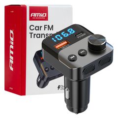 AMIO 04647/AM FM Transmitter Αναπτήρα τύπου FMT01 τάση λειτουργίας για Επιβατικά Αυτοκίνητα και Φορτηγά με 1xUSB Type-A και 1xUSB Type-C για Επιβατικά Αυτοκίνητα και Φορτηγά - 1 τεμ.