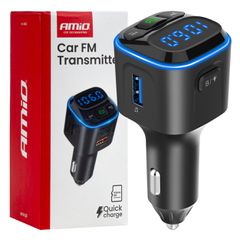 AMIO 04651/AM FM Transmitter Αυτοκινήτου 12/24V με 1xUSB Type-A και 2xUSB Type-C - 1 τεμ.