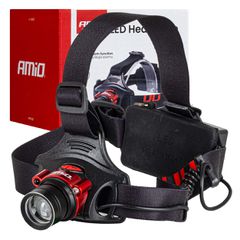 AMIO 04665/AM Φακός Κεφαλής Εργασίας τύπου T6 LED χωρητικότητα μπαταρίας 3600mAh - 1 τεμ.