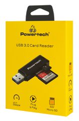 POWERTECH card reader PT-1605 για SD & micro SD, USB 3.0, 5Gbps, μαύρο-thumb-3
