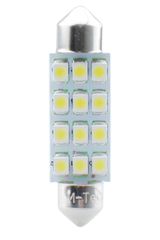 M-TECH L030W/MT ΛΑΜΠΑΚΙΑ ΠΛΑΦΟΝΙΕΡΑΣ C5W/C10W 12V 0,96W SV8,5 41mm PREMIUM LED 12xSMD3528 ΛΕΥΚΟ 1ΤΕΜ.
