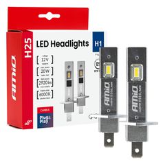 AMIO 04709/AM Λαμπτήρες LED Φώτων Εμπρός τύπου H1 βάση P14.5s τάση λειτουργίας 12V απόδοσης 20W (2920lm) Series H25 CANBUS 6000K για Επιβατικά Αυτοκίνητα - 2 τεμ.