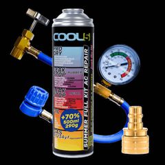 Σετ Επαναφόρτισης R1234yf COOL5 5in1 SUMMER FULL KIT AC REPAIR R1234YF 2017+ 290g + pressure gauge cable and YF adapter eautoshop gr
