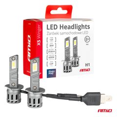 AMIO 03943/AM Λάμπες LED Αυτοκινήτου X5 WINGER H1 6000K 30W CANBUS 2936LM - 2 Τεμ.