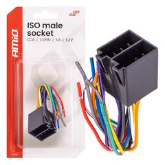 AMIO 04445/AM Φίσα ISO 13PIN Αρσενική CCA 12V 5A για Σταθερή Σύνδεση & Αξιόπιστη Λειτουργία Φωτισμού – 1 Τεμ.