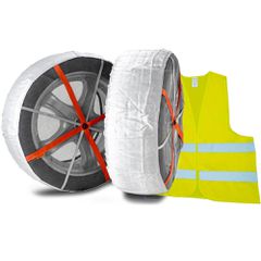 AUTOSOCK No645 ΑΛΥΣΙΔΑ ΠΑΝΙ-ΧΙΟΝΟΚΟΥΒΕΡΤΑ + PETEX Γιλέκο ασφαλείας υψηλής διακριτότητας με ανακλαστικές ταινίες Large
