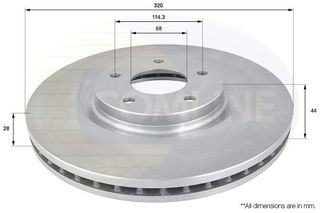 ΔΙΣΚΟΠΛΑΚΕΣ COMLINE ADC1587V | OEM 40206ET01A, 40206JY01A, 402069828R, 8660 002 095 | NISSAN, RENAULT, RENAULT TRUCKS