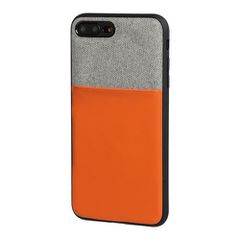 LAMPA L.P14936/T APPLE iPHONE 7 PLUS ΚΑΙ 8 PLUS ΘΗΚΗ ΚΙΝΗΤΟΥ DUO POCKET ΓΚΡΙ-ΠΟΡΤΟΚΑΛΙ ΜΑΓΝΗΤΙΚΗ SILVER LINE
