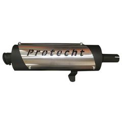 AMC EX.MOT.117 Εξάτμιση Scooter - Piaggio Beverly 250-300cc Οβάλ Μαύρο- inox protecht -1 TEM.