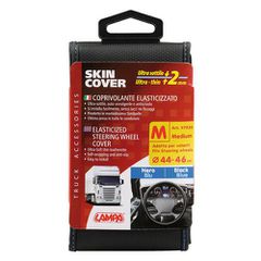 LAMPA L9793.0 ΚΑΛΥΜΜΑ ΤΙΜΟΝΙΟΥ ΦΟΡΤΗΓΟΥ 44/46cm (M) SKIN-COVER ΜΑΥΡΟ ΜΕ ΜΠΛΕ ΡΑΦΗ ΕΛΑΣΤΙΚΟ 2mm ΠΑΧΟΣ