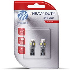 M-TECH LB9321W/MT T10 W5W 24V 1,5W W2,1x9,5d LED 5xSMD5050 ΛΕΥΚΟ (ΚΑΡΦΩΤΟ CAN-BUS) BLISTER 2ΤΕΜ.