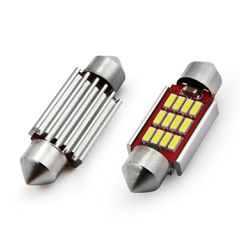 AMIO 01290/AM Λαμπάκια Πλαφονιέρας LED 39mm 12/24V 2.9W 5600K 12LED C5W Festoon Canbus Λευκό Φως για Εσωτερικό Φωτισμό και Πινακίδα Αυτοκινήτου - 2 τεμ.
