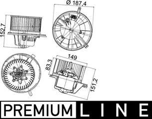 Βεντιλατέρ εσωτερικού χώρου BEHR *** PREMIUM LINE *** MAHLE ORIGINAL AB148000P