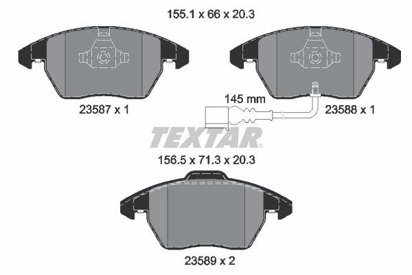 Σετ τακάκια, δισκόφρενα Q+ TEXTAR 2358701
