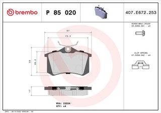 Σετ τακάκια, δισκόφρενα PRIME LINE BREMBO P85020