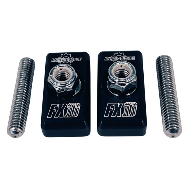 Bare Knuckle Performance, Axle adjuster plate kit. FXD logo