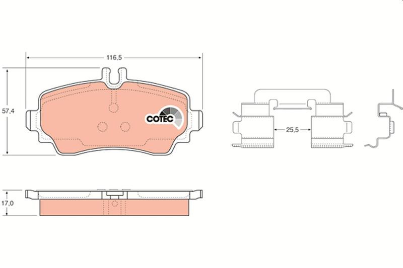 Σετ τακάκια, δισκόφρενα COTEC VECTOR VP1293