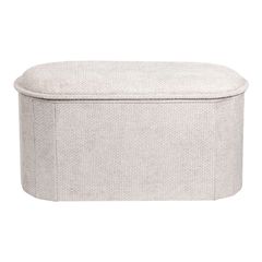 Σκαμπό-μπαούλο Trebia pakoworld κρεμ ύφασμα 76x38x38εκ