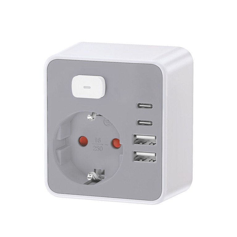 Technik Professional Πρίζα Επέκτασης με Διακόπτη 1 Θέσης 2xUSB-C & 2xUSB-A