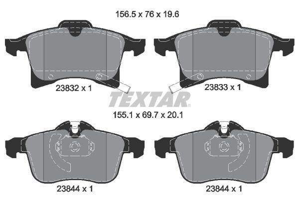 Σετ τακάκια, δισκόφρενα Q+ TEXTAR 2383201