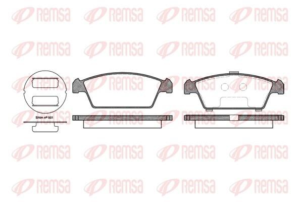 Σετ τακάκια, δισκόφρενα εμπρός REMSA 045900