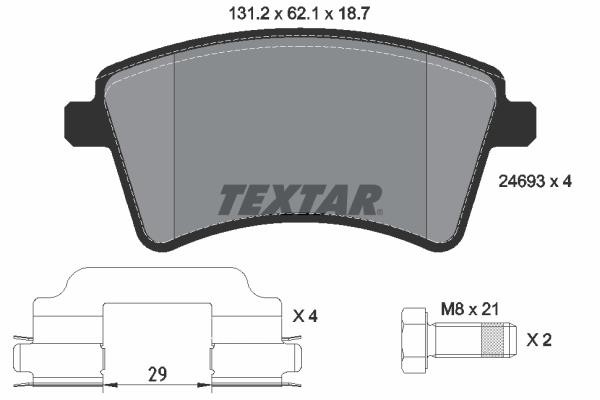 Σετ τακάκια, δισκόφρενα Q+ TEXTAR 2469301