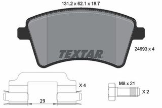 Σετ τακάκια, δισκόφρενα Q+ TEXTAR 2469301