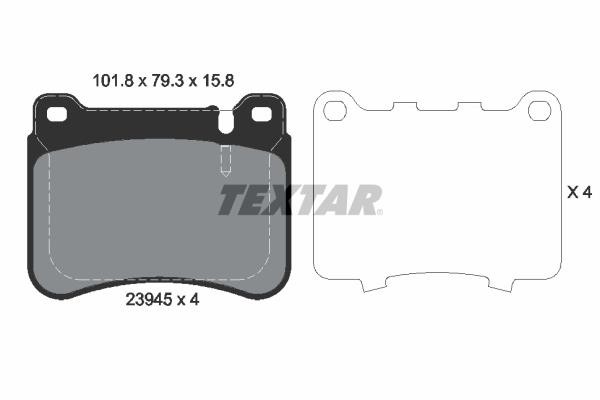 Σετ τακάκια, δισκόφρενα Q+ TEXTAR 2394501