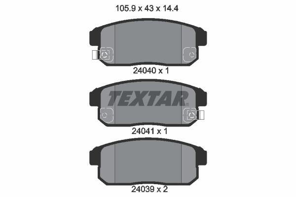 Σετ τακάκια, δισκόφρενα TEXTAR 2404001