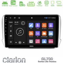 Clarion GL700 Lite Series 8Core Android ClarionOS 6+128GB Peugeot 208/2008 Navigation Multimedia Tablet 10" Με Carplay & Android Auto