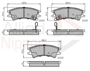 Σετ τακάκια, δισκόφρενα ANL Braking COMLINE ADB3488